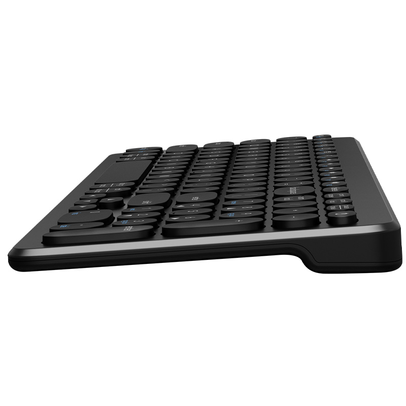 KB057 Two Zone Silent Office Desktop Bluetooth Keyboard with QI wireless charging function for Different Device Product Parameters