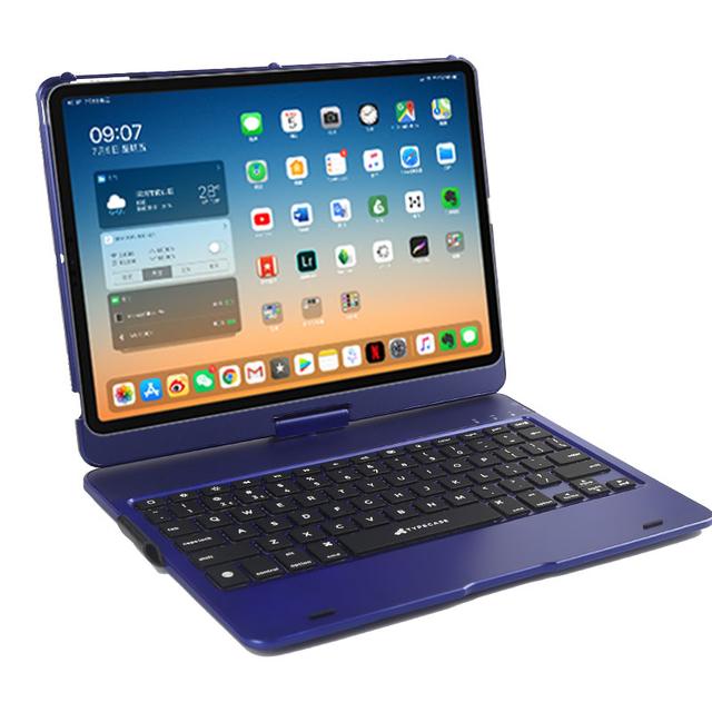 KB007 360 degree rotate Keyboard Case for iPad Air Pro 11 Inch Tablet Cover Wireless Keyboard 
