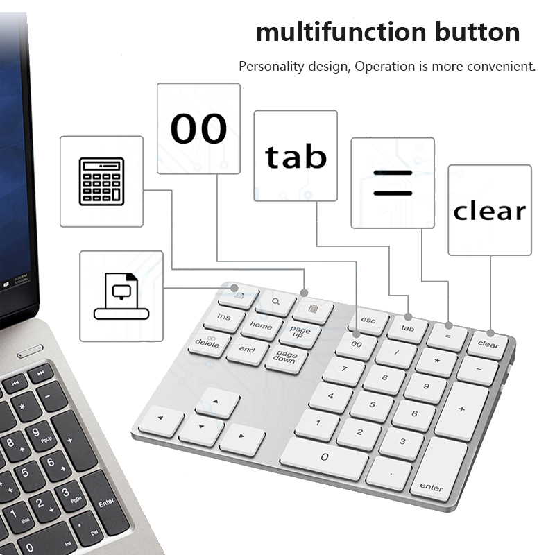 BT181 Wireless Numeric Pad Blue Tooth Keyboard for Laptops Computer Desktop Office Accessories Financial Product Parameters