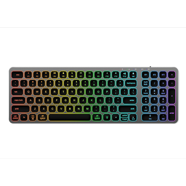 KB037 Aluminum Mid Size Wireless Bluetooth Desktop Keyboard for business and travel