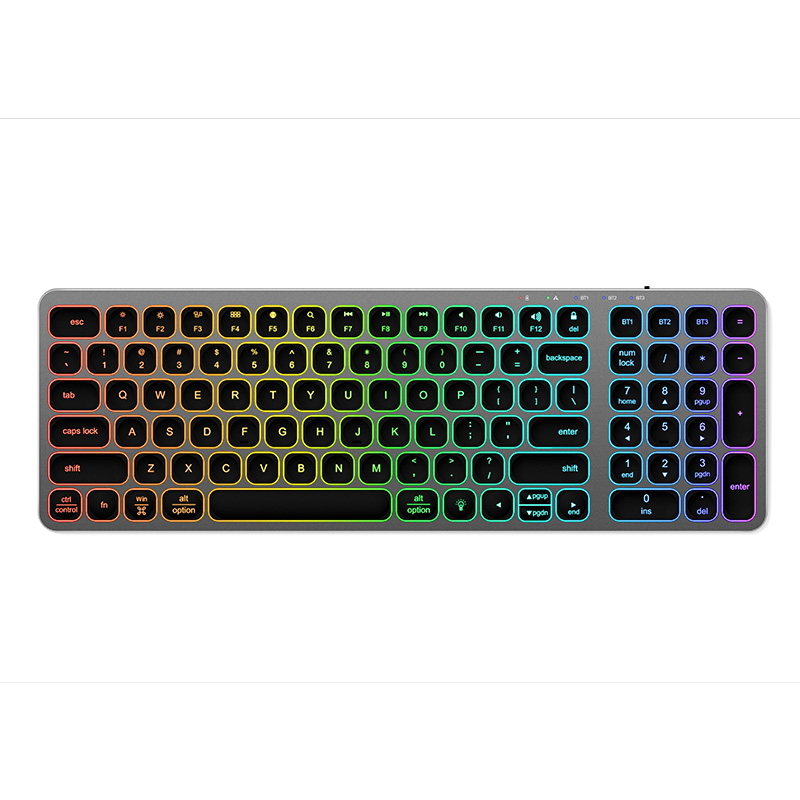 KB037 Aluminum Mid Size Wireless Bluetooth Desktop Keyboard for business and travel