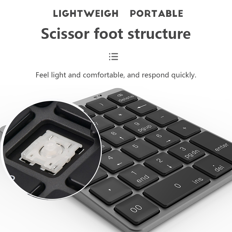 KN960 Aluminum Numeric Wireless Bluetooth Keypad Keyboard with Hub Product Parameters