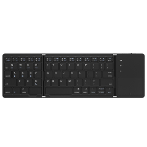 ZD020 Three-Folding Portable Wireless Plastic Keyboard with touch pad for iPad, Smartphone, Laptop Product Parameters