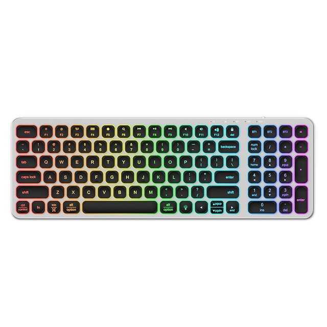 KB037 Aluminum Mid Size Wireless Bluetooth Desktop Keyboard for business and travel