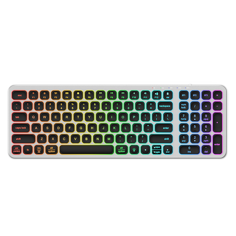 KB037 Aluminum Mid Size Wireless Bluetooth Desktop Keyboard for business and travel