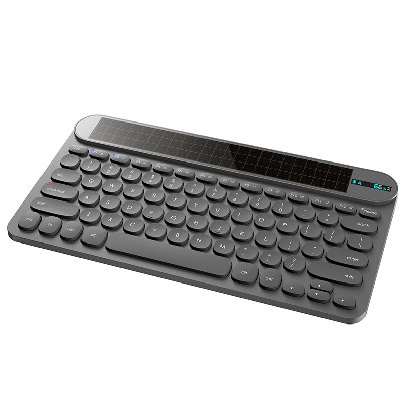 KB074 Solar Power Wireless Bluetooth Photovoltaic Keyboard for Office and Travel