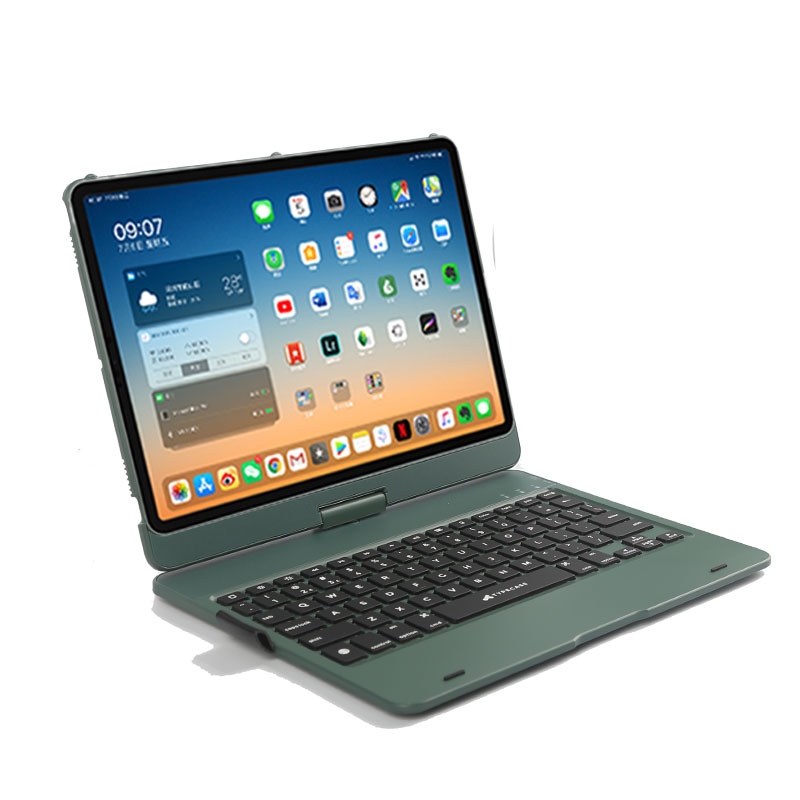 KB007 360 degree rotate Keyboard Case for iPad Air Pro 11 Inch Tablet Cover Wireless Keyboard 