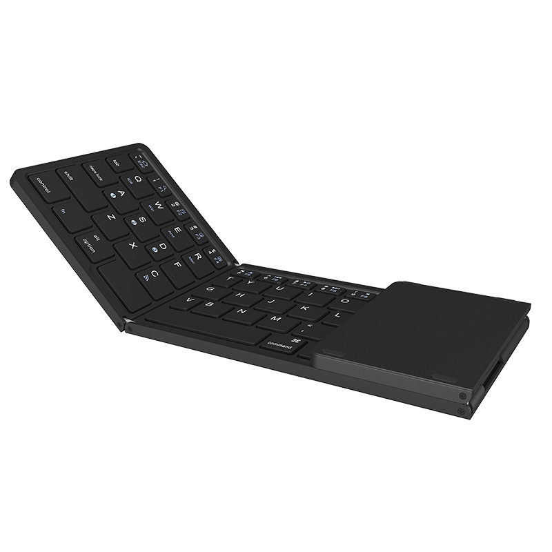 ZD020 Three-Folding Portable Wireless Plastic Keyboard with touch pad for iPad, Smartphone, Laptop Product Parameters