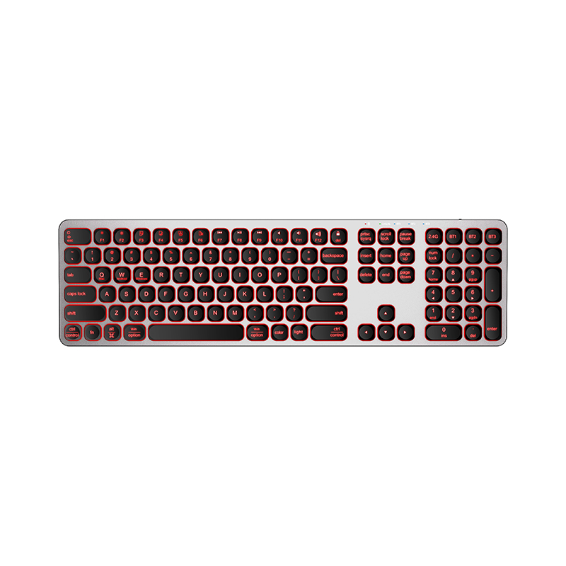 KB036 Aluminum Alloy Wireless 2.4G and Bluetooth Dual-Mode Desktop Office Keyboard