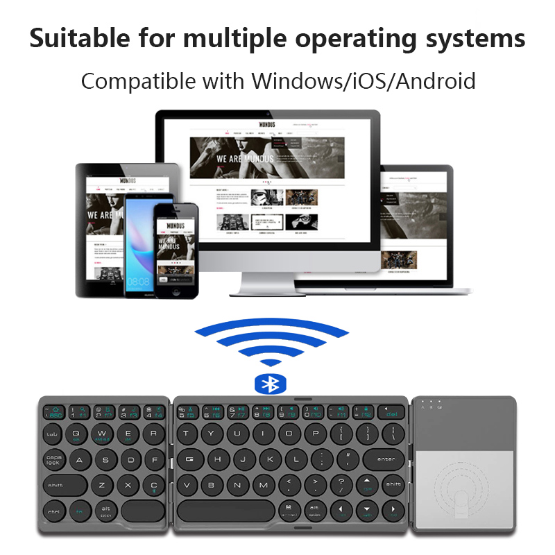 KF8600 three-folding Bluetooth Keyboard with touch pad Product Parameters