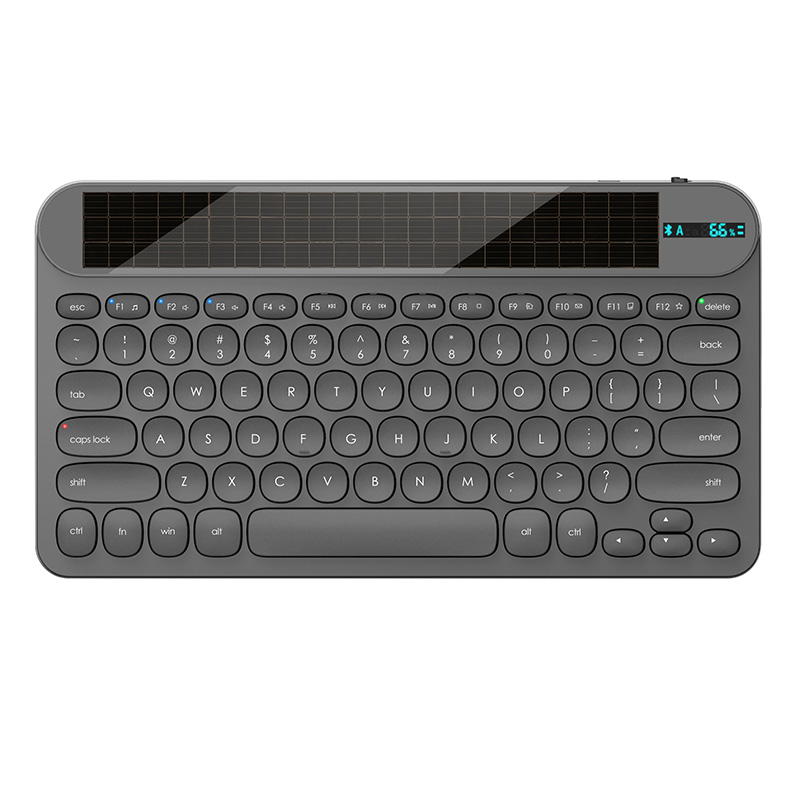 KB074 Solar Power Wireless Bluetooth Photovoltaic Keyboard for Office and Travel