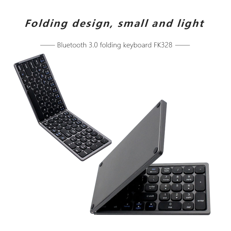 FK328 pocket size two-folding round key caps Bluetooth Keyboard Product Parameters
