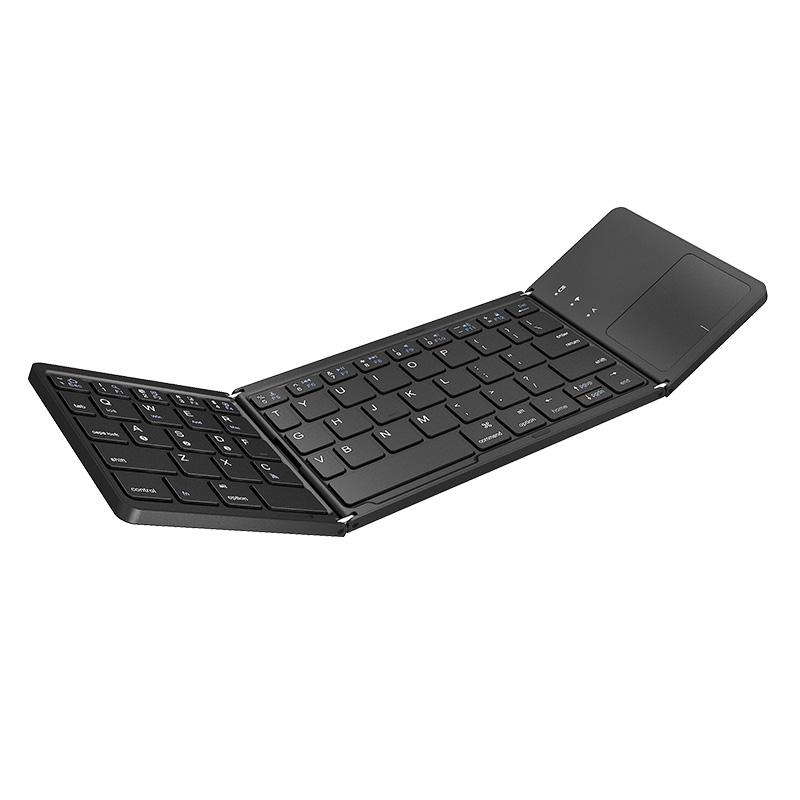 ZD020 Three-Folding Portable Wireless Plastic Keyboard with touch pad for iPad, Smartphone, Laptop Product Parameters