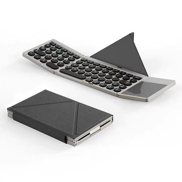 KF86 Lightweight Mini Folding Keyboard with a Leather Cover Stand Perfect for Mobile Professionals Product Parameters
