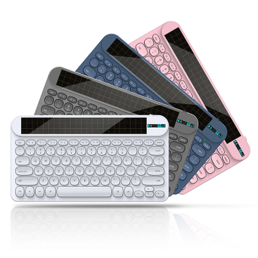 KB074 Solar Power Wireless Bluetooth Photovoltaic Keyboard for Office and Travel