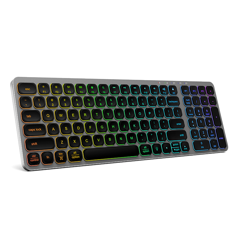 KB037 Aluminum Mid Size Wireless Bluetooth Desktop Keyboard for business and travel