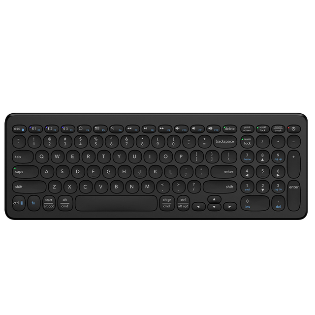 KB057 Two Zone Silent Office Desktop Bluetooth Keyboard with QI wireless charging function for Different Device Product Parameters