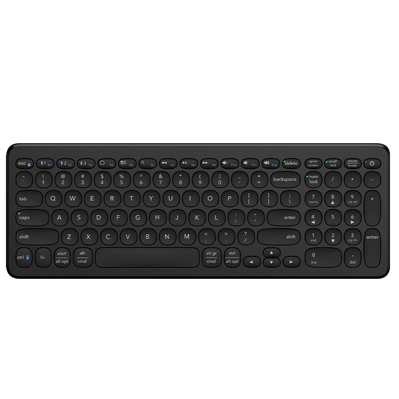 KB057 Two Zone Silent Office Desktop Bluetooth Keyboard with QI wireless charging function for Different Device Product Parameters